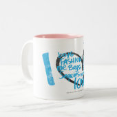 I Heart Graffiti Aqua Tweekleurige Koffiemok (Voorkant links)
