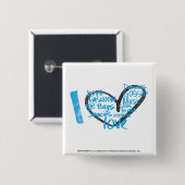 I Heart Graffiti Aqua Vierkante Button 5,1 Cm (Voorkant /achterkant)
