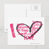 I Heart Graffiti Magenta Briefkaart (Voorkant / Achterkant)
