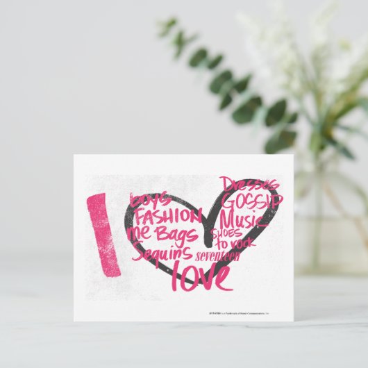 I Heart Graffiti Magenta Briefkaart (Staand voorkant)