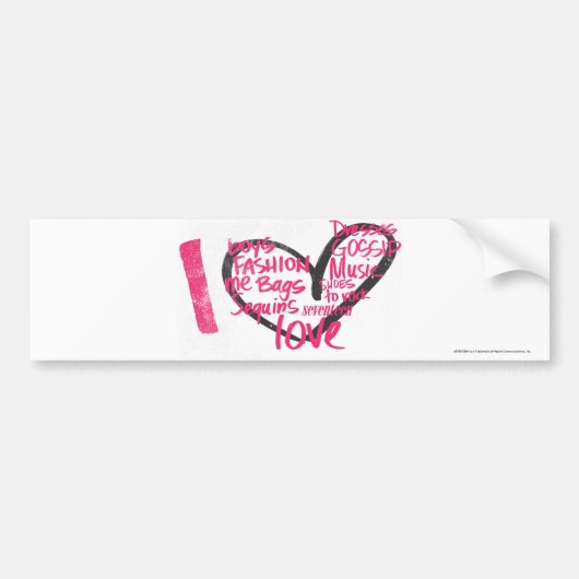 I Heart Graffiti Magenta Bumpersticker (Voorkant)