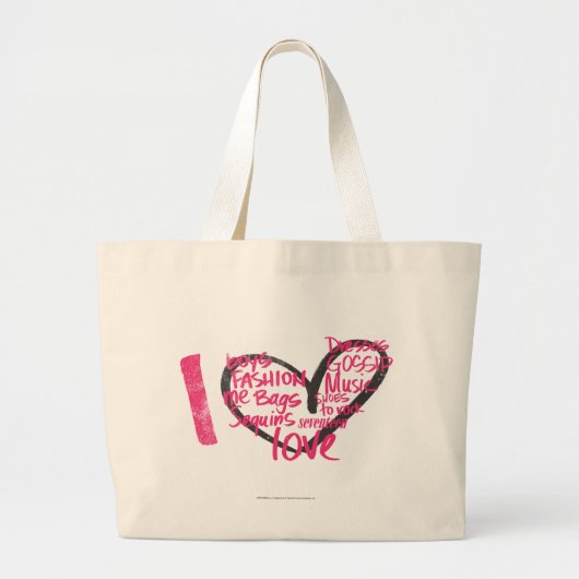 I Heart Graffiti Magenta Grote Tote Bag (Voorkant)