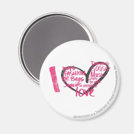 I Heart Graffiti Magenta Magneet (Voorkant / Achterkant)