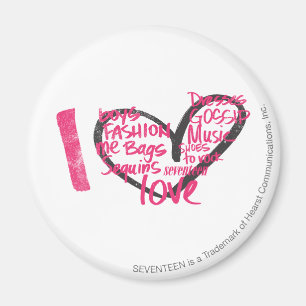 I Heart Graffiti Magenta Magneet