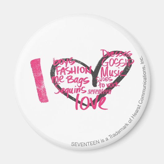 I Heart Graffiti Magenta Magneet (Voorkant)