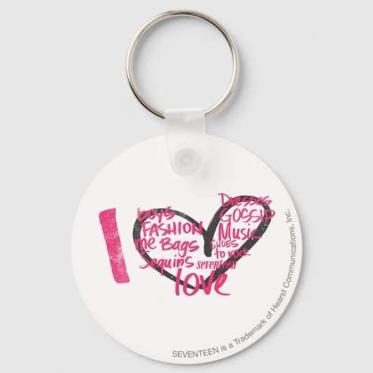 I Heart Graffiti Magenta Sleutelhanger (Voorkant)