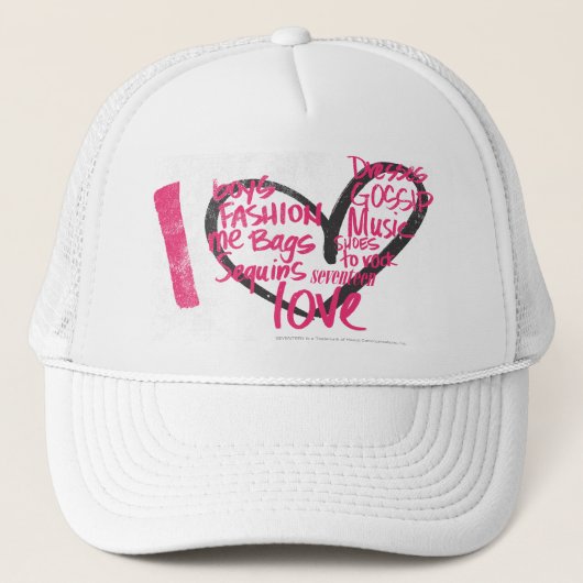 I Heart Graffiti Magenta Trucker Pet (Voorkant)