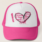 I Heart Graffiti Magenta Trucker Pet (Voorkant)