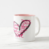 I Heart Graffiti Magenta Tweekleurige Koffiemok (Voorkant rechts)