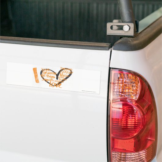 I Heart Graffiti Oranje Bumpersticker (Op Truck)