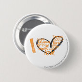 I Heart Graffiti Oranje Ronde Button 5,7 Cm (Voorkant /achterkant)