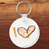 I Heart Graffiti Oranje Sleutelhanger (Voorkant)