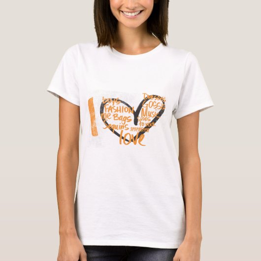 I Heart Graffiti Oranje T-shirt (Voorkant)