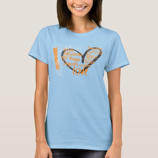 I Heart Graffiti Oranje T-shirt (Voorkant)