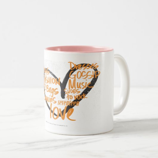 I Heart Graffiti Oranje Tweekleurige Koffiemok (Voorkant rechts)