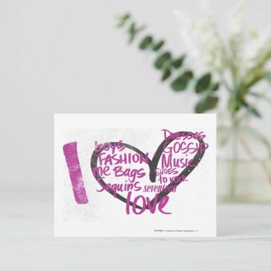 I Heart Graffiti Paars Briefkaart (Staand voorkant)