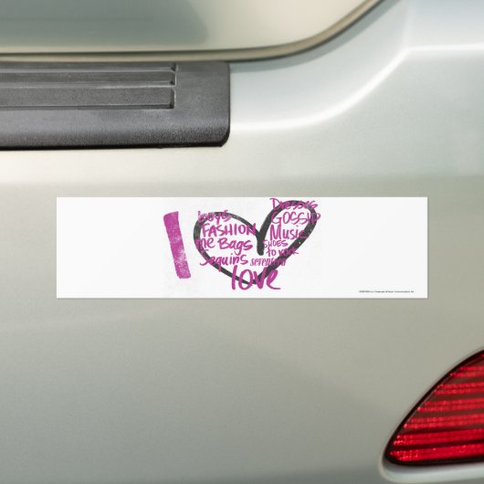 I Heart Graffiti Paars Bumpersticker (Op auto)