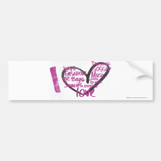 I Heart Graffiti Paars Bumpersticker (Voorkant)