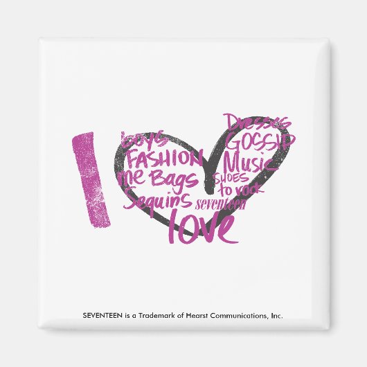 I Heart Graffiti Paars Magneet (Voorkant)