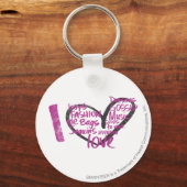 I Heart Graffiti Paars Sleutelhanger (Voorkant)
