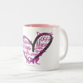 I Heart Graffiti Paars Tweekleurige Koffiemok (Voorkant rechts)