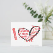 I Heart Graffiti roze Briefkaart (Staand voorkant)