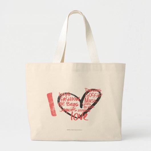I Heart Graffiti roze Grote Tote Bag (Voorkant)