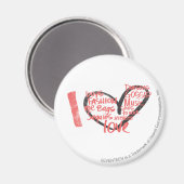 I Heart Graffiti roze Magneet (Voorkant / Achterkant)