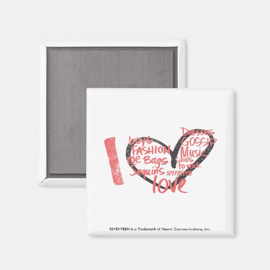 I Heart Graffiti roze Magneet (Voorkant / Achterkant)