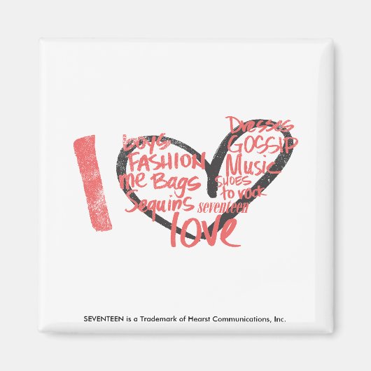 I Heart Graffiti roze Magneet (Voorkant)