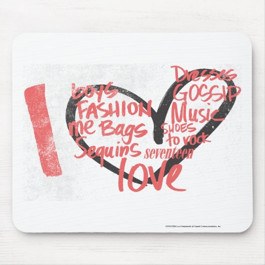 I Heart Graffiti roze Muismat (Voorkant)