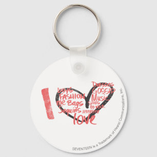 I Heart Graffiti roze Sleutelhanger