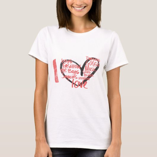 I Heart Graffiti roze T-shirt (Voorkant)