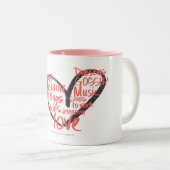 I Heart Graffiti roze Tweekleurige Koffiemok (Voorkant rechts)