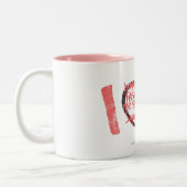 I Heart Graffiti roze Tweekleurige Koffiemok (Links)