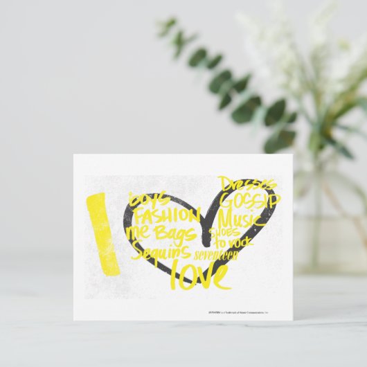I Heart Graffiti Yellow Briefkaart (Staand voorkant)