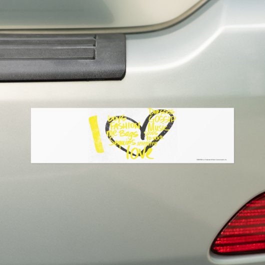 I Heart Graffiti Yellow Bumpersticker (Op auto)