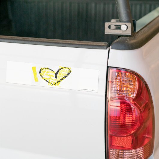 I Heart Graffiti Yellow Bumpersticker (Op Truck)