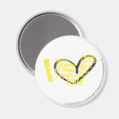 I Heart Graffiti Yellow Magneet (Voorkant / Achterkant)