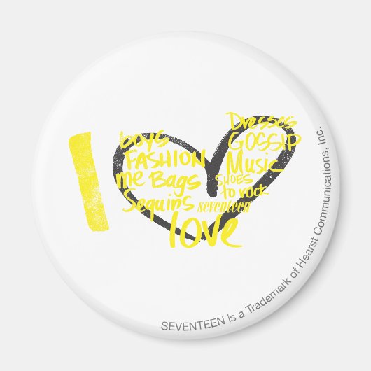 I Heart Graffiti Yellow Magneet (Voorkant)