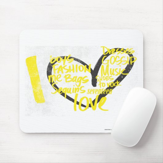 I Heart Graffiti Yellow Muismat (Met muis)