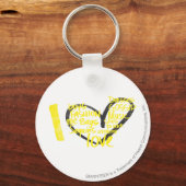 I Heart Graffiti Yellow Sleutelhanger (Voorkant)