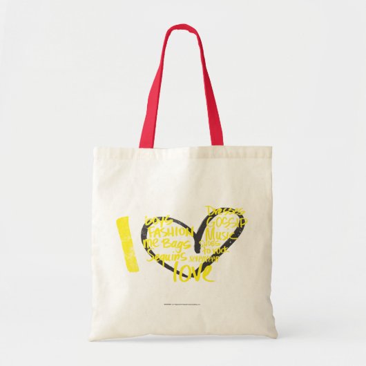 I Heart Graffiti Yellow Tote Bag (Voorkant)