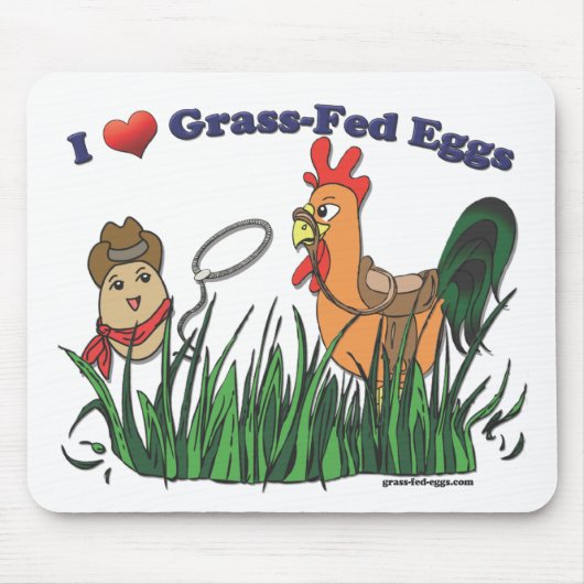 I Heart Grass-Fed Eggs Muismat (Voorkant)