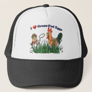 I Heart Grass-Fed Eggs Trucker Pet