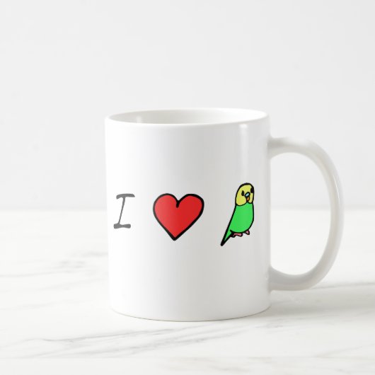 I Heart (Green) Budgies Mok (Rechts)