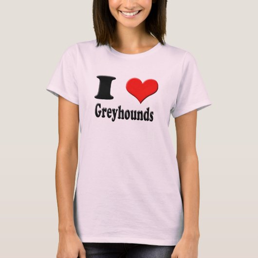 I Heart Greyhounds T-shirt (Voorkant)