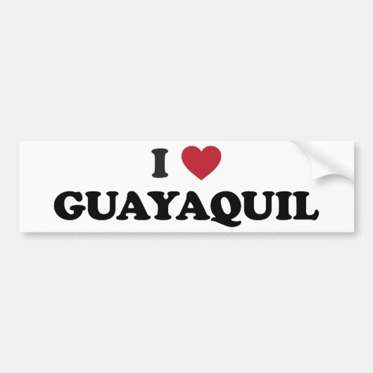 I Heart Guayaquil Ecuador Bumpersticker (Voorkant)