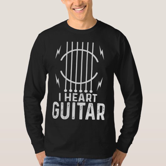 I Heart Guitar Guitarist T-shirt (Voorkant)