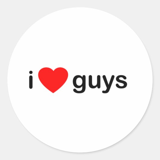 I Heart Guys - Love Mannen Boys Ronde Sticker (Voorkant)